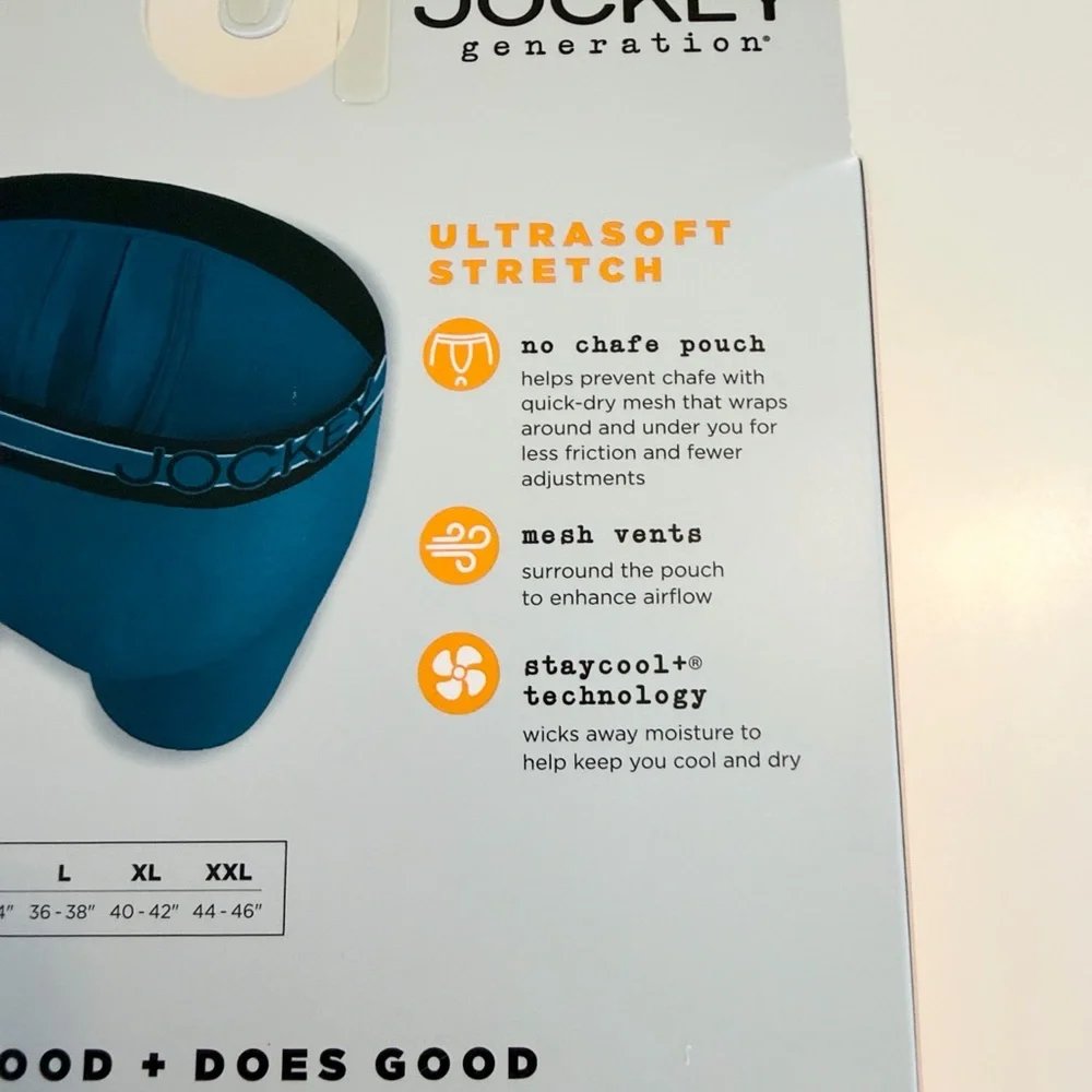 Jockey Generation 3pk Microfiber No Chafe Pouch Boxer Briefs LG NWT